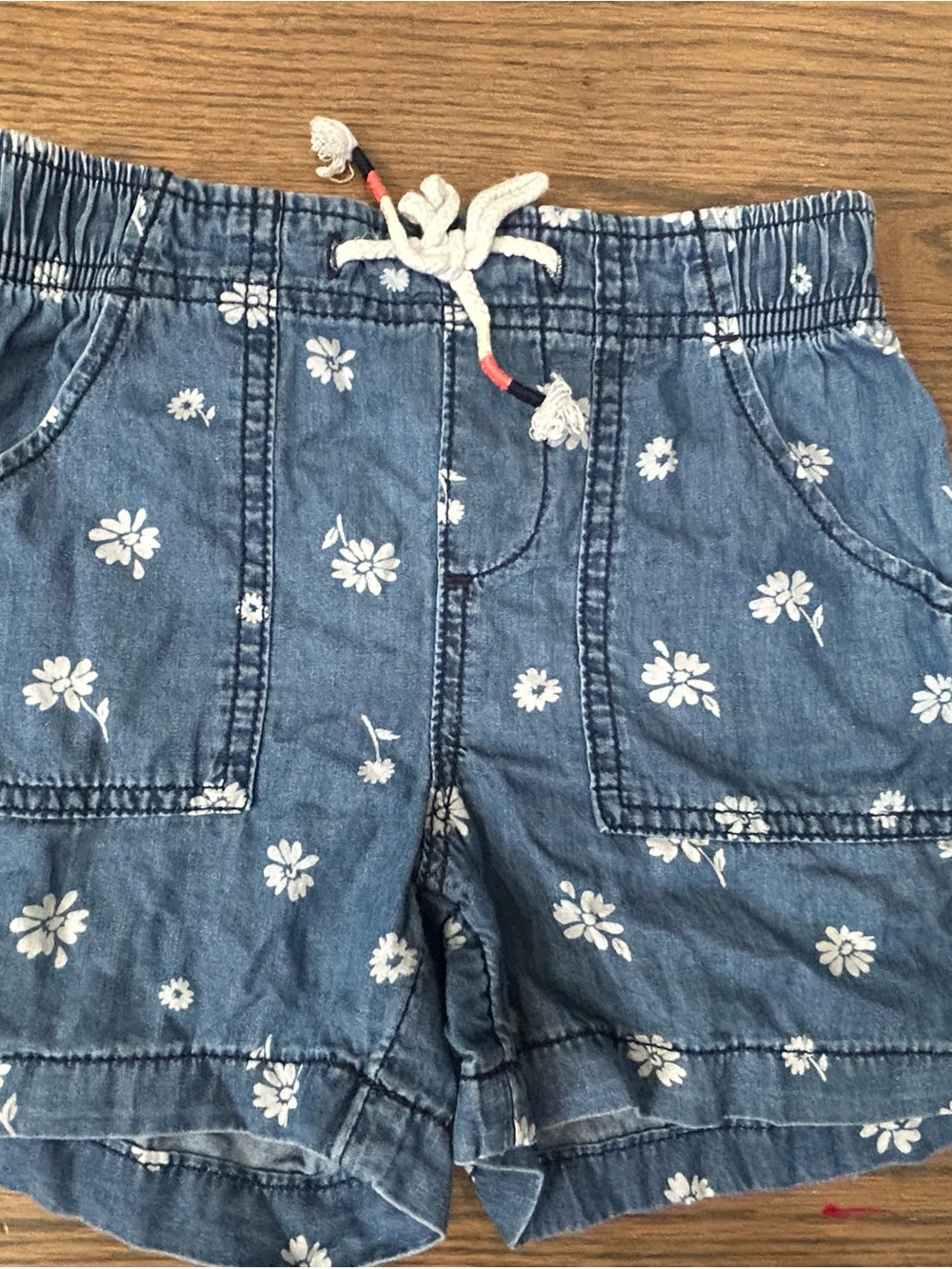 Members Mark Girls Blue Floral Shorts Size 6/6X | Woven Summer Shorts